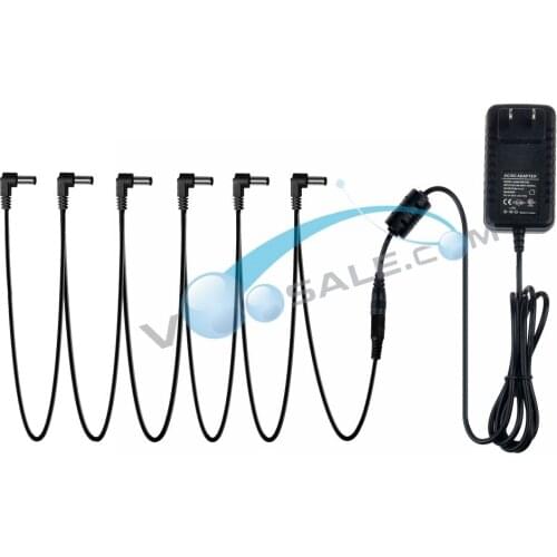 Caline AC100V-240V to DC9V/1A Adapter Have AU UK US EU Plug+6 Heads Multi-interface Pedal Connecting Cable Guitar Accessories