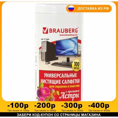 BRAUBERG Cleaning Wipes