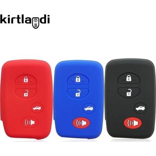4 Buttons Remote Silicone Key Case Cover for Toyota Land Cruiser Prado 150 Camry Prius Crown Auris Alpha Holder Keychain Shell