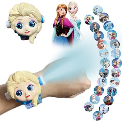 Disney Frozen 2 watch 3D Projection watches anime figure Disney Mickey Mouse movies birthday model Anna Aisha frozen toy gift