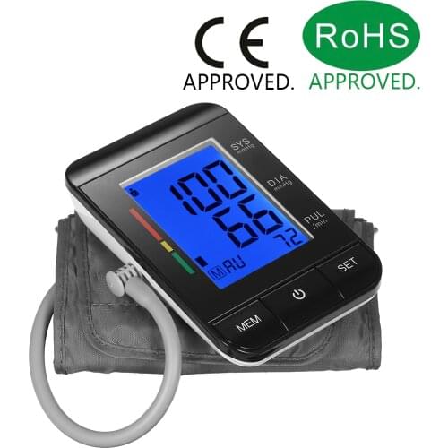 Digital Upper Arm Blood Pressure Monitor LCD Automatic Heart Beat Meter Sphygmomanometer Machine Tonometer Measuring Health Care