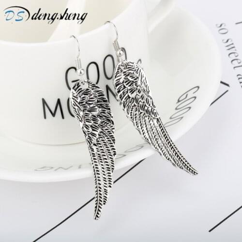 Dongsheng Vintage Supernatural Castiels Angel Wings Drop Earrings Big Daryl Dixon Statement Earring For Women Jewelry-15