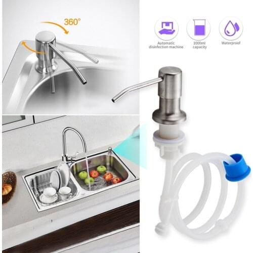 Bathroom Stainless Steel Soap Dispenser Extension Tube Kit for Kitchen Sink Pump Under Deck Counter In Sink Mounted drop ship