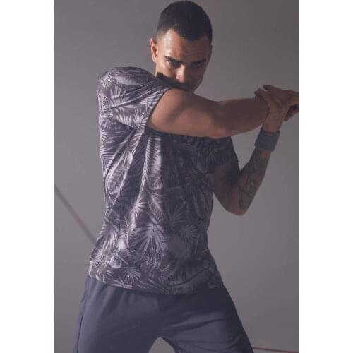 DeFacto Spring Man Tops & Tees Patterned Slim Fit Short Sleeve T-shirt Streetwear Mens Male Fashion-T2761AZ21SP