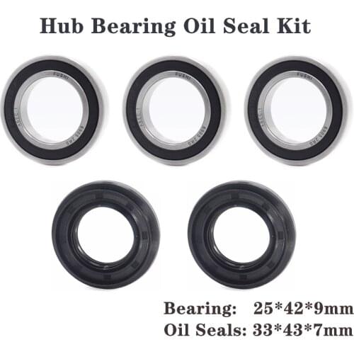 Motorcycle Front Rear Wheel Hub Bearing Oil Seal Kit 6905RS 25*42*9 Motorcycle Part Oil Seal Gasket TC 33*43*7 Type Set