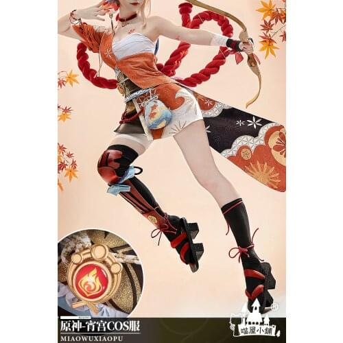 Anime Genshin Impact Yoimiya Game Suit Daily Dress Kimono Gorgeous Uniform Cosplay Costume Halloween Women Free Shipping 2021New