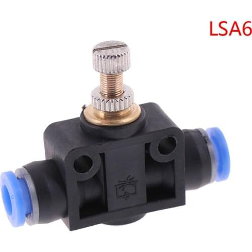 Hot! Pneumatic Airflow Regulator 4mm 6mm OD Hose Tube Gas Flow Adjust Valve Connector Fitting Air Speed Controller