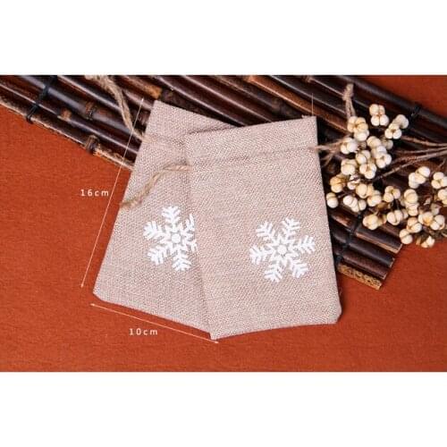 20Pcs Original color linen bunches pocket Christmas gifts small items bags gift linen bags environmental thickening linen bags