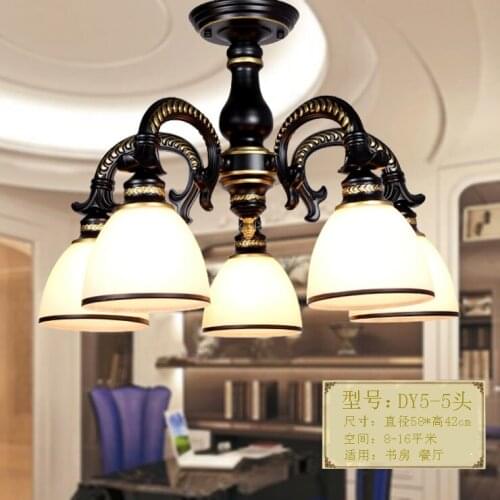 Chandelier creative garden lighting European style living room ceiling lamp iron bedroom retro American village restaurant ZX190