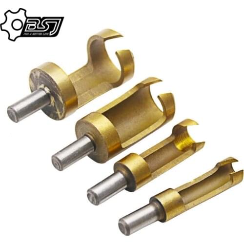 4Pcs/set Titanium Shank Barrel Cork Drill Bit Plug Cutter Bored Hole Tenon Drills 6mm 8mm 13mm 16mm Woodwork Power Tool Sets