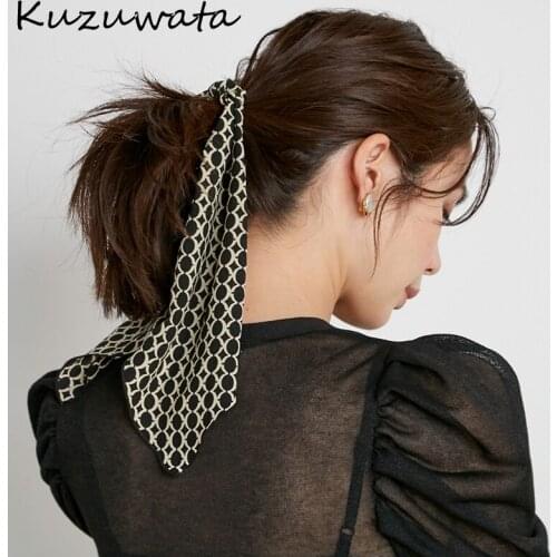 Kuzuwata 2021 New Fashion Women Headbands Japanese Style Vintage Gentle Sweet Hairwear Bandage Tassel Hair Rope Accessories