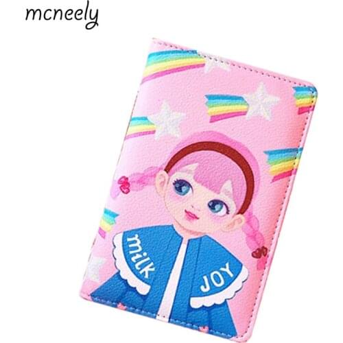 New Rainbow Passport cover Girls Travel Wallet Document Passport Holder Multi-purpose Credit Card Package ID card Holder