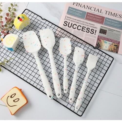 New color-grain silicone spatula integrated oil brush cream 6-piece set cake cream spatula bread jam knife