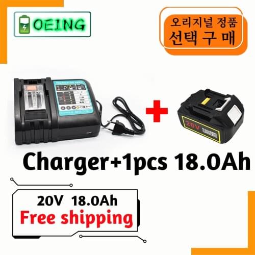 Original BL1860Rechargeable Battery 20V 18000mAh Lithium ion for Makita 20v Battery BL1840 BL1850 BL1830 BL1860B LXT 400+charger