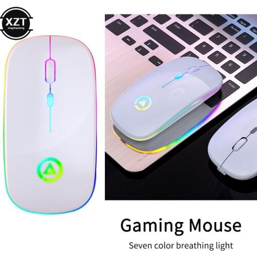 Rechargeable Wireless Mouse Silent Colorful RGB LED Backlit light 2.4G USB Optical Ergonomic Laptop PC Computer Gaming Mouse
