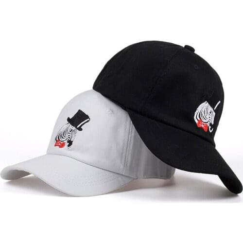 100% Cotton zebra embroidery hat black cap Blank snapback hip hop dad cap designer hats men women Visor hat gorra bone
