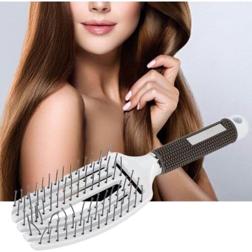 Salon Detangling Brush for Curly Hair Non-slip Rubber Hair Brush Comb Scalp Massage Brushes Hair Styling Tool Hair Salon White