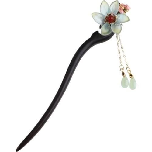 Ancient Wooden Chinese Hairpin for Woman Ladies 7.08inch Special Occasions