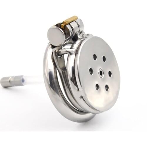 Stainless Steel Super Short Chastity Cage with CockRings Silicone Urethral Penis Lock Men Chastity Belt BDSM Toy Small Cock Cage