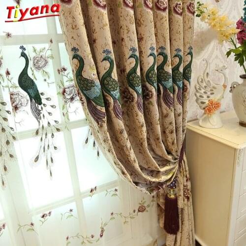 Blackout Curtains Tulle Curtains for Wedding fon perde Blinds for the living room Roman Phoenix Fabric Tulles 2018 New HM233 GI