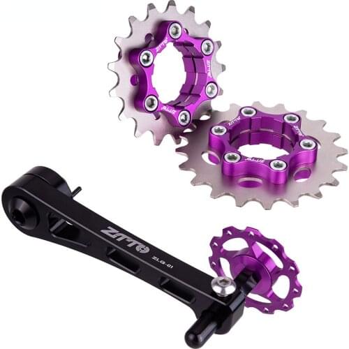 MTB Bicycle Single Speed Cassette Cog and Derailleur Bicycle Chain Tensioner Group Set 1Speed Bike Sprocket Freewheel Gear