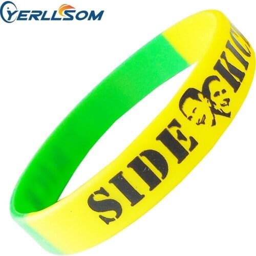 YERLLSOM 200pcs/lot Free shipping customized 1color printed Logo segmented Rubber Silicone bracelets For Events P012401