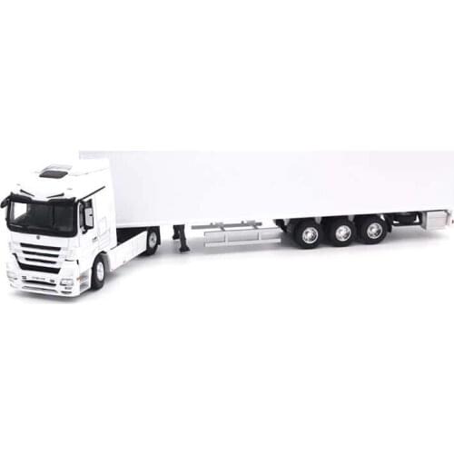 1/50 Scale Simulation Diecast Container Truck Model White Static Alloy Container Truck Model Gift Adult Children Collection Show