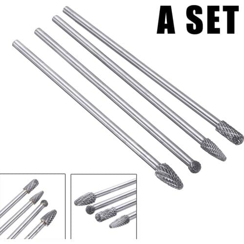 1Set New 1/4" Carbide Rotary Tool Extra Long Rotary Burrs Cutter Files 6mm Milling Routing Router Bits For Metal Wooden Working