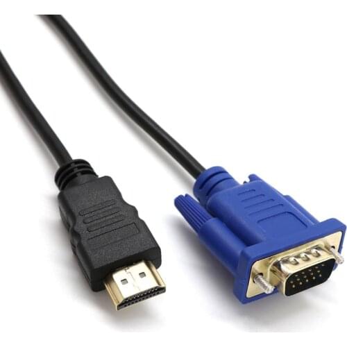 1M HDMI-compatible To VGA D-SUB Male Video Ad Ter Cable Lead For TV PC Computer Durable Video Ad Ter Cable