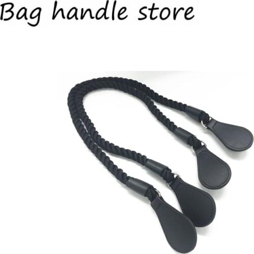 1 pair 65 cm black rope and bag handle drops black handles for obag