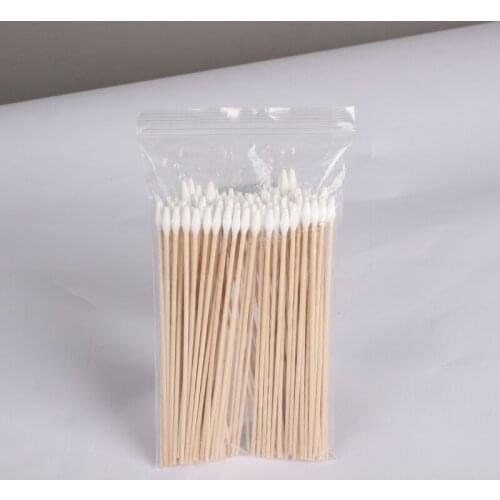 100Pcs Long Wooden Cotton Swabs 6 Inch And 50PCS Pipe Brush Cleaning Tool for Large Tapered Swabs Portable Lightweight