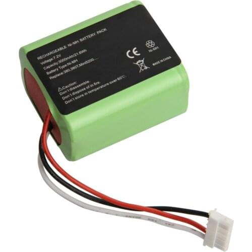 2PCS 2.0Ah Rechargeable battery Mint5200 NiMh Battery 7.2V Replacement for Mint5200 5200B 5200C Braava 380t Flor Cleaner battery