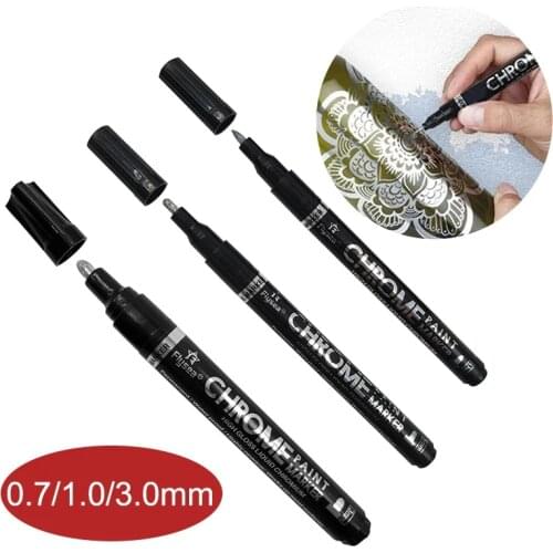 2021 Liquid Chrome Marker DIY Reflective Paint Pen Silver Art Liquid Mirror Chrome Marker Fade-proof Paint Craftwork Pen