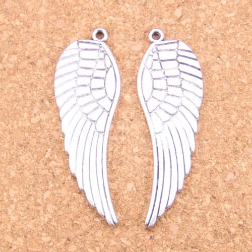 6pcs Charms angel wings 47x15mm Antique Pendants,Vintage Tibetan Silver Jewelry,DIY for bracelet necklace