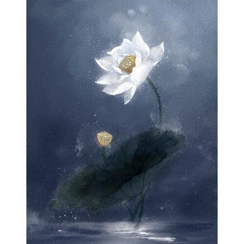 5d diy diamond paintings full round drill 3d Cross stitch ,diamond mosaic Sets lotus home decor handmade diamond painting P822