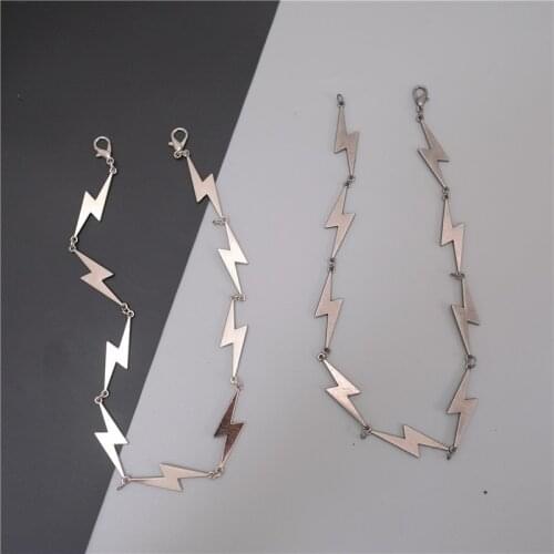 Fashion new lightning metal clavicle chain two-color hip-hop couple chain necklace hot sale