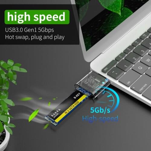 M2 SSD Case M.2 To USB 3.0 Gen 1 5Gbps High-speed SSD HDD Enclosure For SATA M.2 For NGFF SSD 2242 2260 2280 Card Adapter