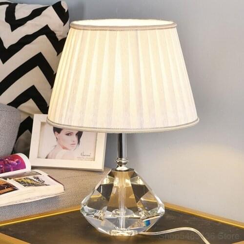 European Modern New Style K9 Crystal Table Lamp Top Grade Clear Table Lamp for Bedroom Living Room Bedside Lamp Home Deco Lamp