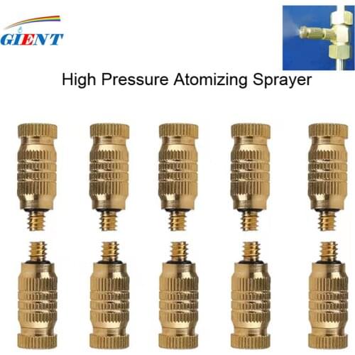 10-24 UNC Thread Brass Fog Nozzle Misting Sprayer Water Hose Nozzle For Greenhouse Landscaping Outdoor Cooling Mister System