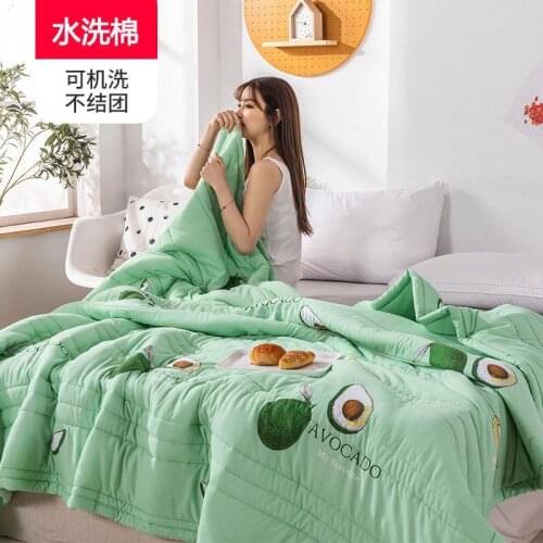 2021 Summer Washed Cotton Quilt Air-conditioning 1Pc Bedspreads Queen Size Quilted Bed Cover Pink Blue Blanket(no pillowcase)