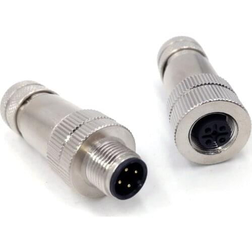M12 Sensor Waterproof connector Matel Signal shielding Male Female screw threaded 4 5 8 Pin