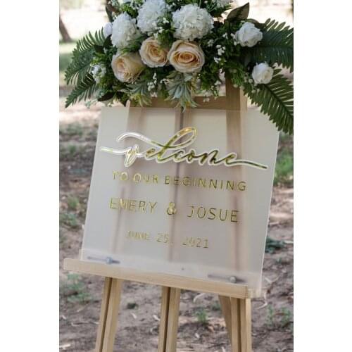 Frosted Acrylic Last Name Wedding Signboard Wedding Welcome Signboard Personalized Wedding Sign, Customized Welcome Sign