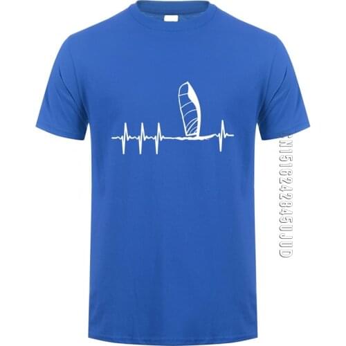 Sail Heartbeat T Shirt Men Printed O-neck Hip-hop CamisetaCotton Boat Sailing T-shirts Gift For Man