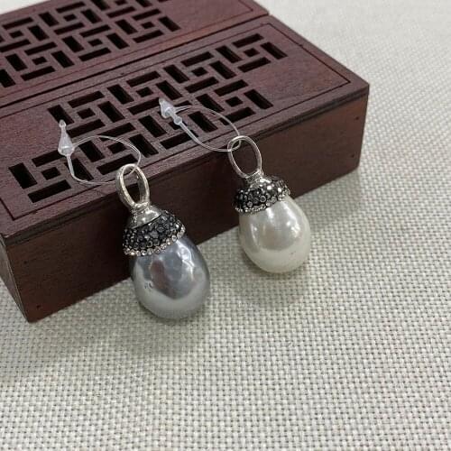 Natural Pearl Shell Necklace Pendant Retro Classic Water Drop Bead Pendant Handmade DIY Earring Jewelry Making Accessories