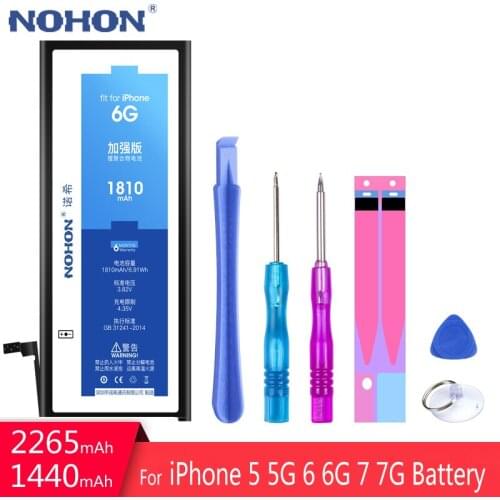 NOHON For iPhone 6 7 5 5G 6G 7G iPhone5 iPhone6 iPhone7 Replacement Battery Mobile Phone Li-ion Batarya + Free Tools