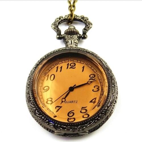 New Bronze Amber SMALL POCKET WATCH Women Vintage STYLE dress watch Fashion Jewelry