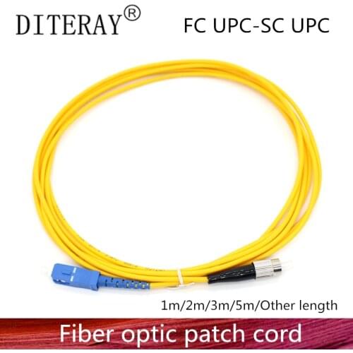 FC TO SC/UPC Fiber Optic Patch Cord Cable FC-SC 1/3/5/10/20/30M Jumper Single Mode Simplex 2.0mm Optical Fibra Optica FTTH
