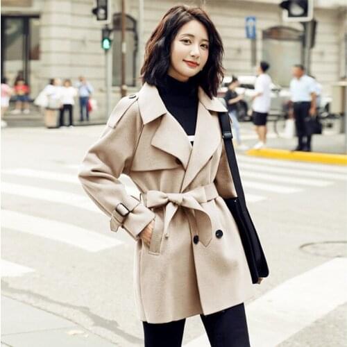 Double Sided Velvet Coat Mid Length Womens 2021 Spring Dress New Loose Lace Slim Fashion Tweed Coat