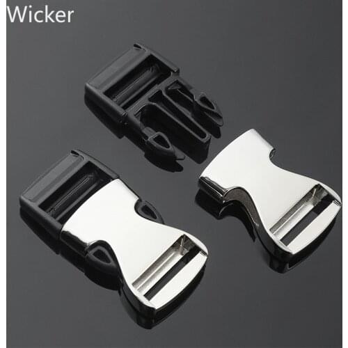 Plastic Metal Side Release Buckle Backpack Bag Pets Collar Buckles Rectangle Clip Buckles for Garment Sewing Material 2 Pcs/pack