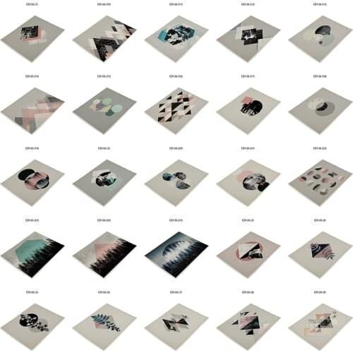 Nordic Geometric Minimalist Style Print Pattern Table Placemats Lingerie De Plat Untersetzer Mats Coasters Servilletas De Tela